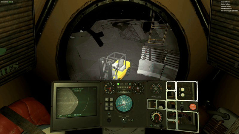 IVA gameplay footage showing cockpit controls