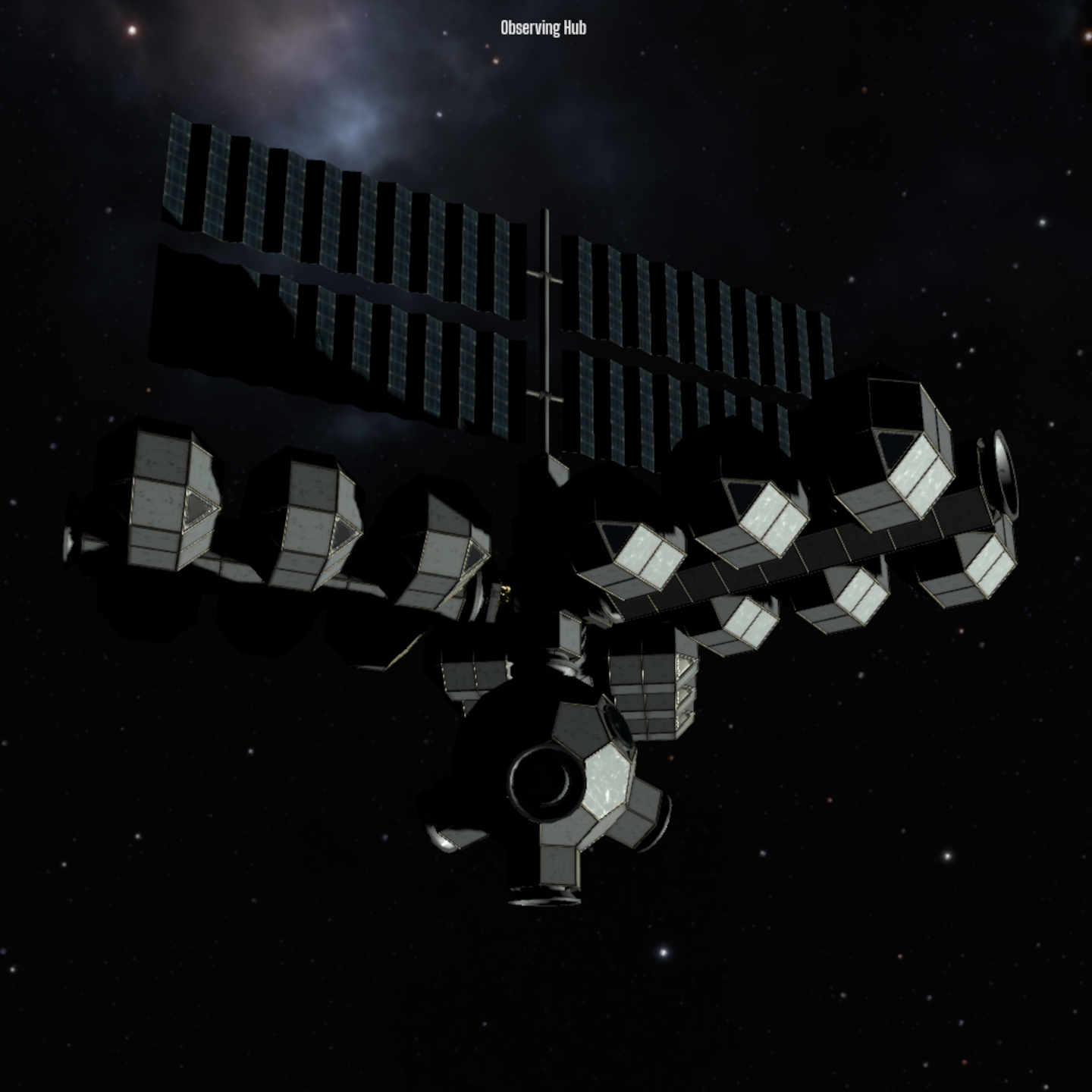 A scrappy space station, orbiting the asteroid